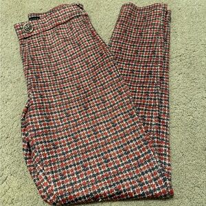 Zara Red and Black Checkered Pants